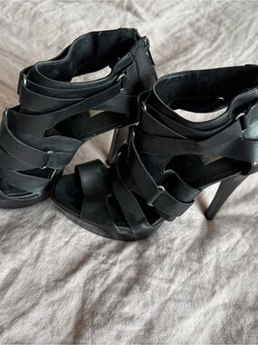 Zara Collection Black Strappy High Heel Sandals